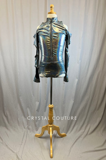 *Brand New* Silver Metallic Leotard with Cutout Sleeves