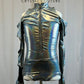 *Brand New* Silver Metallic Leotard with Cutout Sleeves