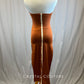 *Brand New* Burnt Orange Halter Dress with Cream Stripe
