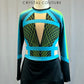 *Brand New* Black, Green and Turquoise Geometric Pom Dress