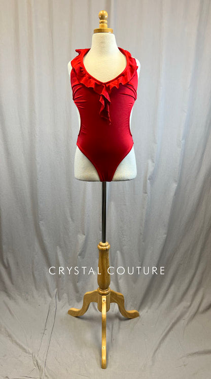 *Brand New* Red Ruffle Cutout Leotard