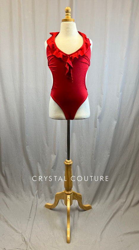 *Brand New* Red Ruffle Cutout Leotard