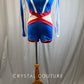 *Brand New* Red, White and Blue Biketard with Mesh Inserts