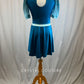 *Brand New* Teal Skating Dress with Ombre Mesh Arm Cap Sleeves