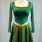 *Brand New* Hunter Green and Gold Skating Dress with Metallic Skirt