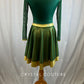 *Brand New* Hunter Green and Gold Skating Dress with Metallic Skirt