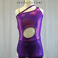 *Brand New* Purple Metallic Unitard with Cutouts