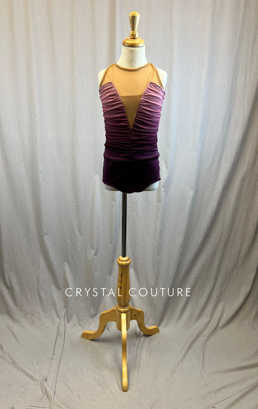 *Brand New* Rose and maroon ombre ruched leotard