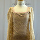 *Brand New* Rose long sleeve dress with gold lace overlay