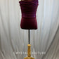 *Brand New* Burgundy mesh overlay leotard with connected fuchsia metallic top