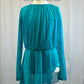 *Brand New* Teal mesh overlay leotard with high low skirt