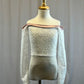 *Brand New* White lace long sleeve off shoulder top with rose spandex neckline