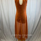 *Brand New* Burnt orange long mesh overlay dress