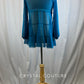 *Brand New* Dark Teal flowy long sleeve mesh overlay dress