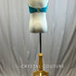 *Brand New* Teal ruching halter bra top with silver ring back