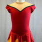 *Brand New* Red flame supplemented skating dress