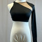 *Brand New* Black single long sleeve crop top with nude mesh insert