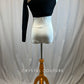 *Brand New* Black single long sleeve crop top with nude mesh insert