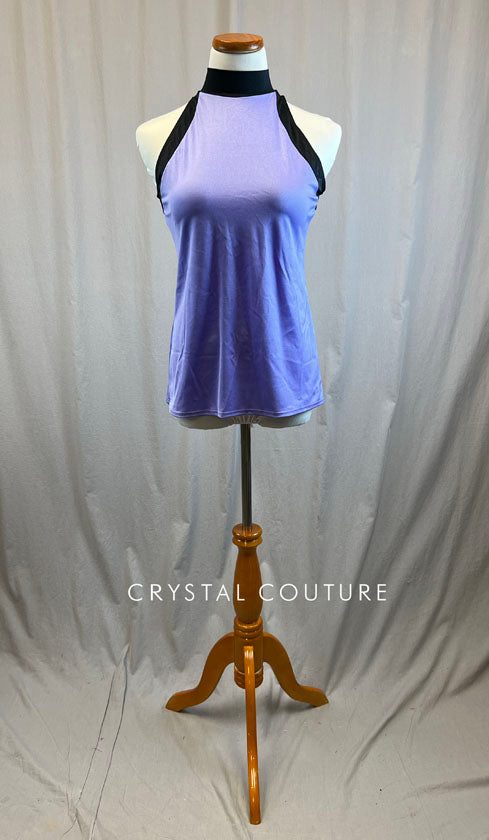 *Brand New* Violet and black high neck spandex top