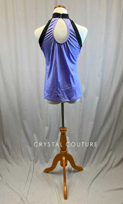 *Brand New* Violet and black high neck spandex top
