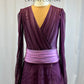 *Brand New* Plum and violet mesh pleated skating dress -Rhinestones