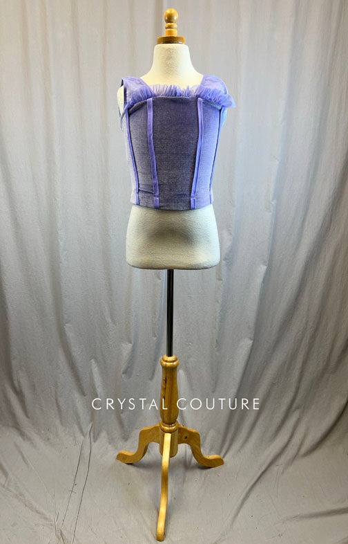*Brand New* Violet velvet corset top with mesh straps
