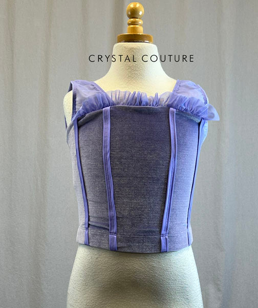 *Brand New* Violet velvet corset top with mesh straps