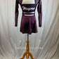 *Brand New* Plum "Magma" Long Sleeve Pom Dress with Mesh Inserts - Spangles