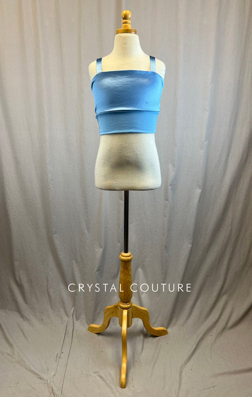 *Brand New* Light Blue Satin and Lycra Bra Top