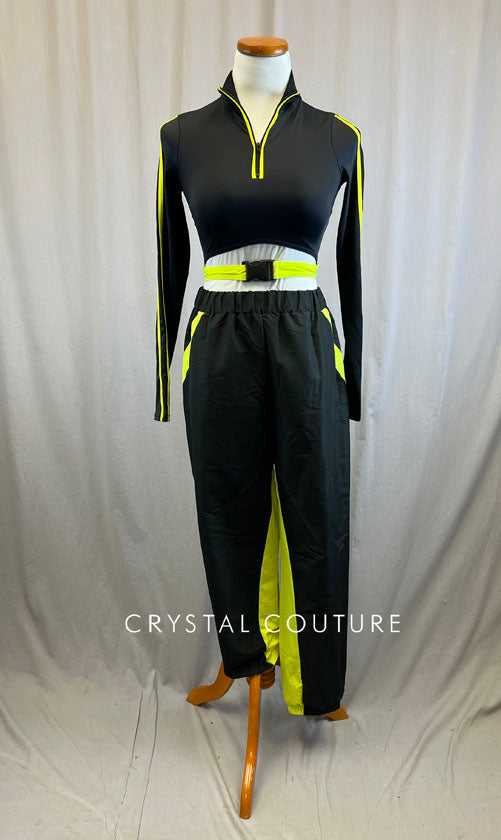 Black and neon yellow hip hop set