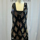 Black and light pink AB sequin flapper dress -Rhinestones