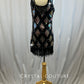 Black and light pink AB sequin flapper dress -Rhinestones