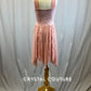 Rose lace and mesh lyrical dress with full handkerchief skirt