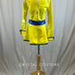 Yellow and Blue Raincoat Dress -Rhinestones