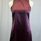Plum satin long mock neck dress