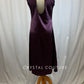 Plum satin long mock neck dress