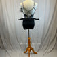 Black caged waist leotard with feathers and peplum skirt -Rhinestones
