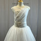 White Tulle and Velvet Ballet Dress with Applique