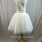 White Tulle and Velvet Ballet Dress with Applique