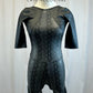 *Brand New* Black and Grey Snakeskin Unitard with Quarter Sleeves