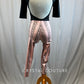 *Brand New* Black and Light Pink Snakeskin Unitard with Quarter Sleeves