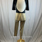 *Brand New* Black and Tan Snakeskin Unitard with Quarter Sleeves