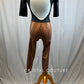 *Brand New* Black and Burnt Orange Snakeskin Unitard with Quarter Sleeves