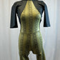 *Brand New* Black and Olive Green Snakeskin Unitard with Quarter Sleeves