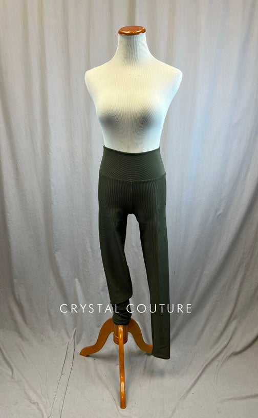 *Brand New* Olive Green High Waisted Ribbed Leggings