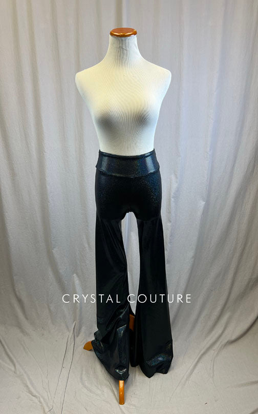 *Brand New* Black Metallic High Waisted Flare Pants