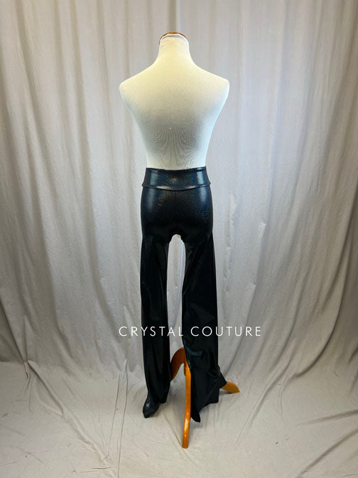 *Brand New* Black Metallic High Waisted Flare Pants