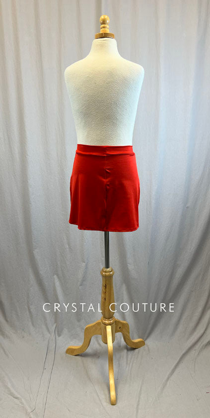 *Brand New* Red High Waisted Skirt with Built In Shorts and Slit
