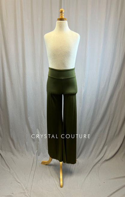 *Brand New* Olive Green High Waisted Flare Pants