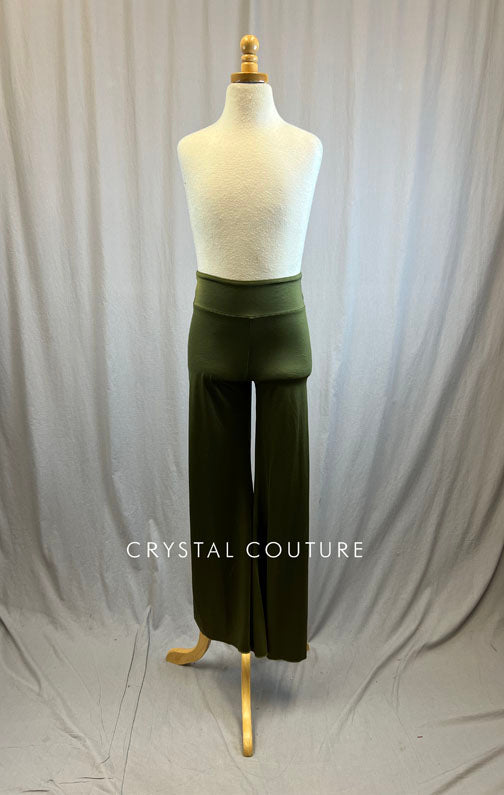 *Brand New* Olive Green High Waisted Flare Pants